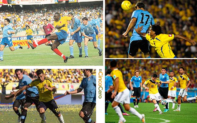 Historial de Colombia vs Uruguay en partidos oficiales
